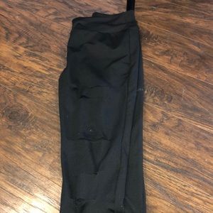 Black cut leggings